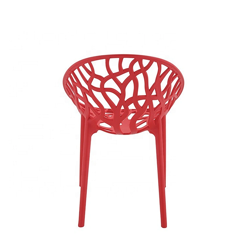 Hollow out tree back plastic pp shell chair for dining