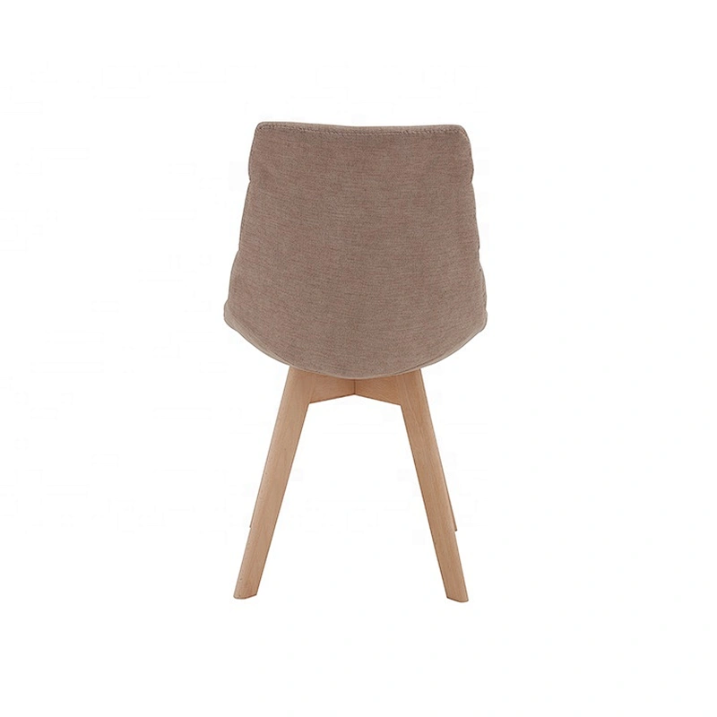 Fabric seat simple design beech legs retro dinning chair
