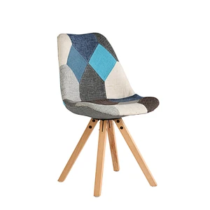 Wholesale Durable Fabric Plastic Dining Chair with beech wood legs for Living room, kitchen room, dining room, bedroom