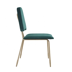 Fabric seat gold painting leg restaurant coffee metal chair