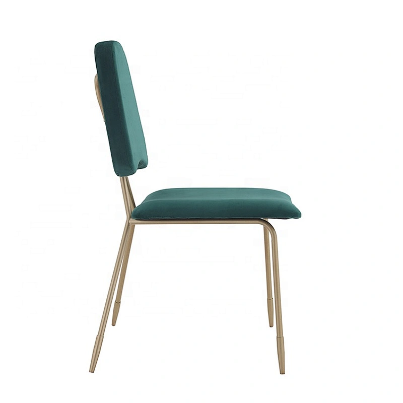 Fabric seat gold painting leg restaurant coffee metal chair