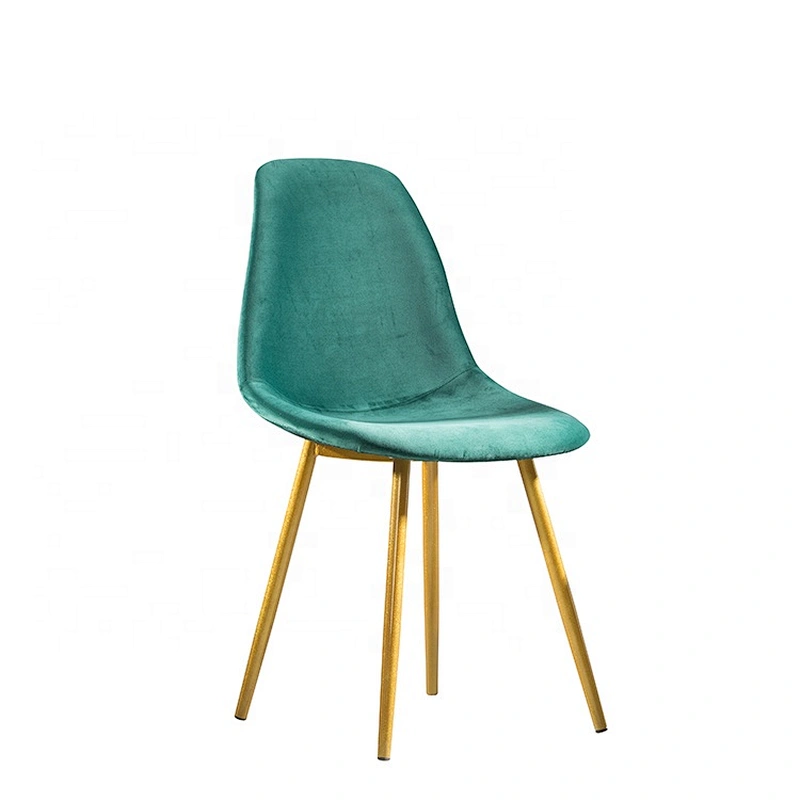 Modern popular metal powder coated legs fabric dining chair