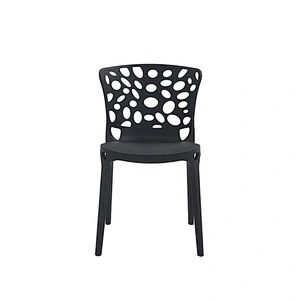 Cheap restaurant commercial dining full pp black plastic chair