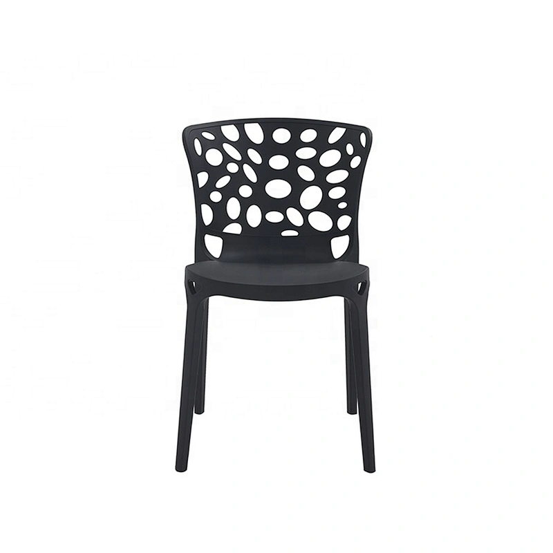 Cheap restaurant commercial dining full pp black plastic chair