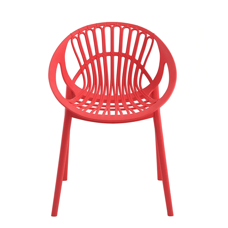 Plastic Round back colorful creative balcony chairs for home dining room living room outdoor