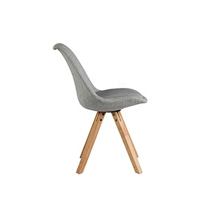 Modern style durable fabric Solid wood leg tulip plastic dining chair