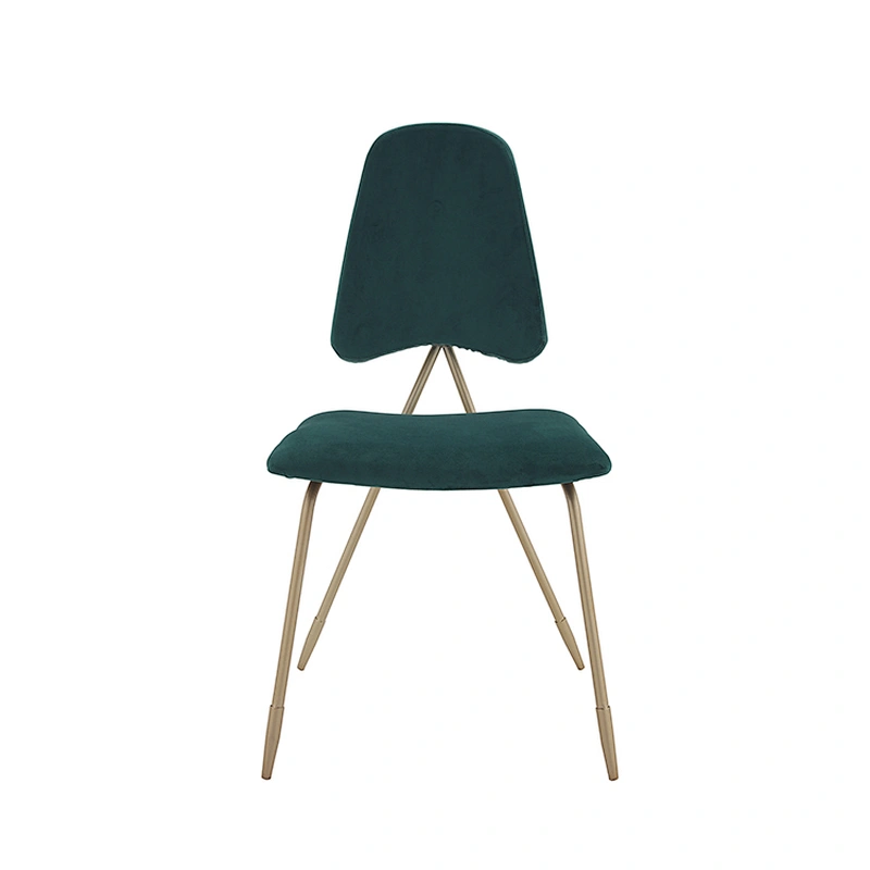 Luxury upholstered dining bar chair with metal legs