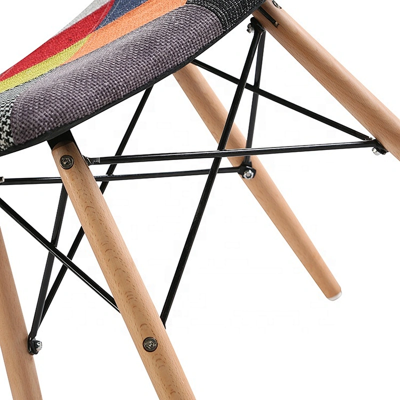 Elegant leisure backless design splice fabric dining side chair