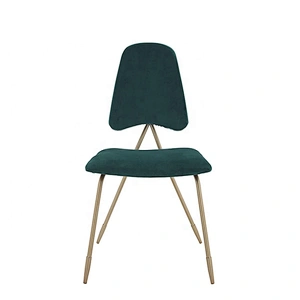 Fabric seat gold painting leg restaurant coffee metal chair