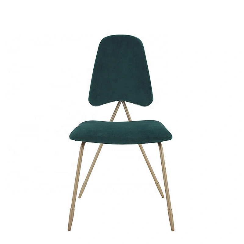 Fabric seat gold painting leg restaurant coffee metal chair