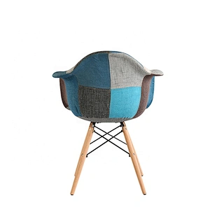 French style plastic upholstered dining chair with arms