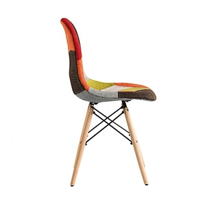 Luxury modern dining wooden legs furniture patchwork chair