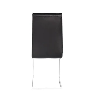 Modern chrome metal frame armless upholstered office dining outdoor metal chair