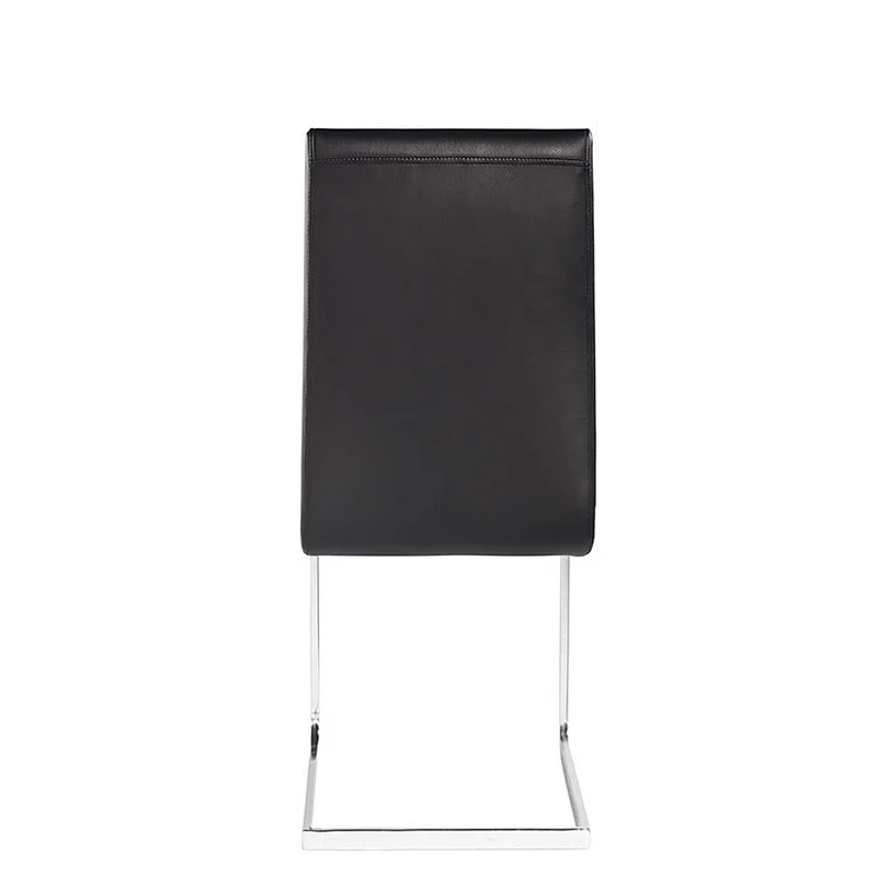 Modern chrome metal frame armless upholstered office dining outdoor metal chair
