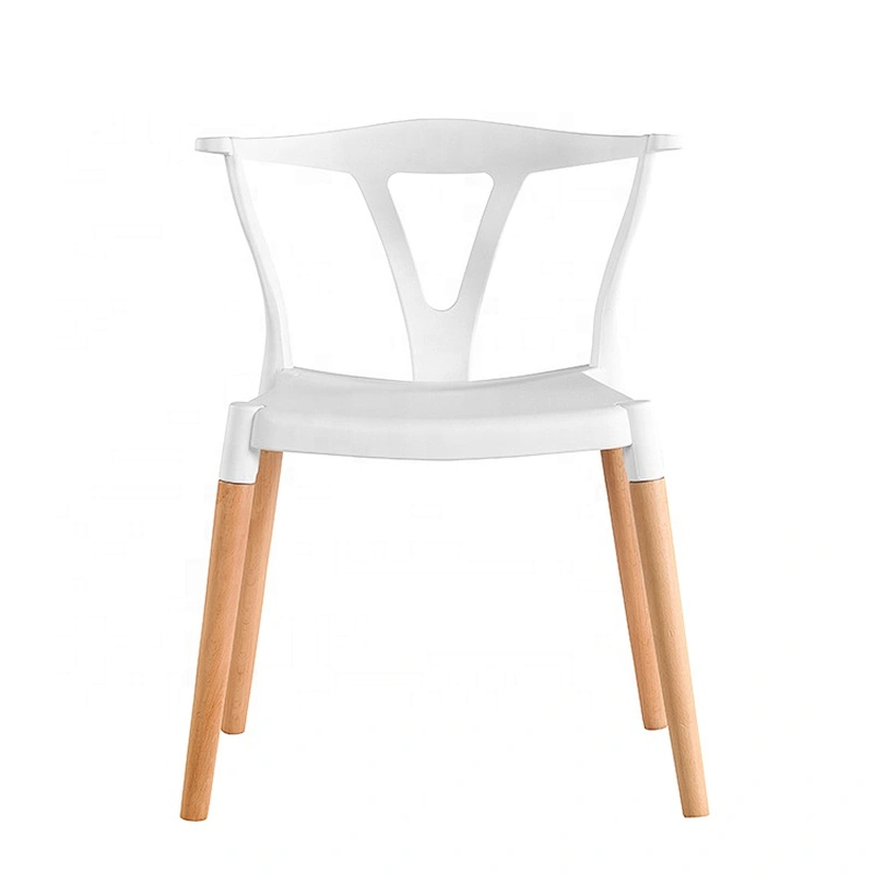 High class simple hotel restaurant plastic chair wooden legs