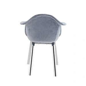 Modern High Quality  Stackable Luxury Upholstered Fabric Metal Dining chair