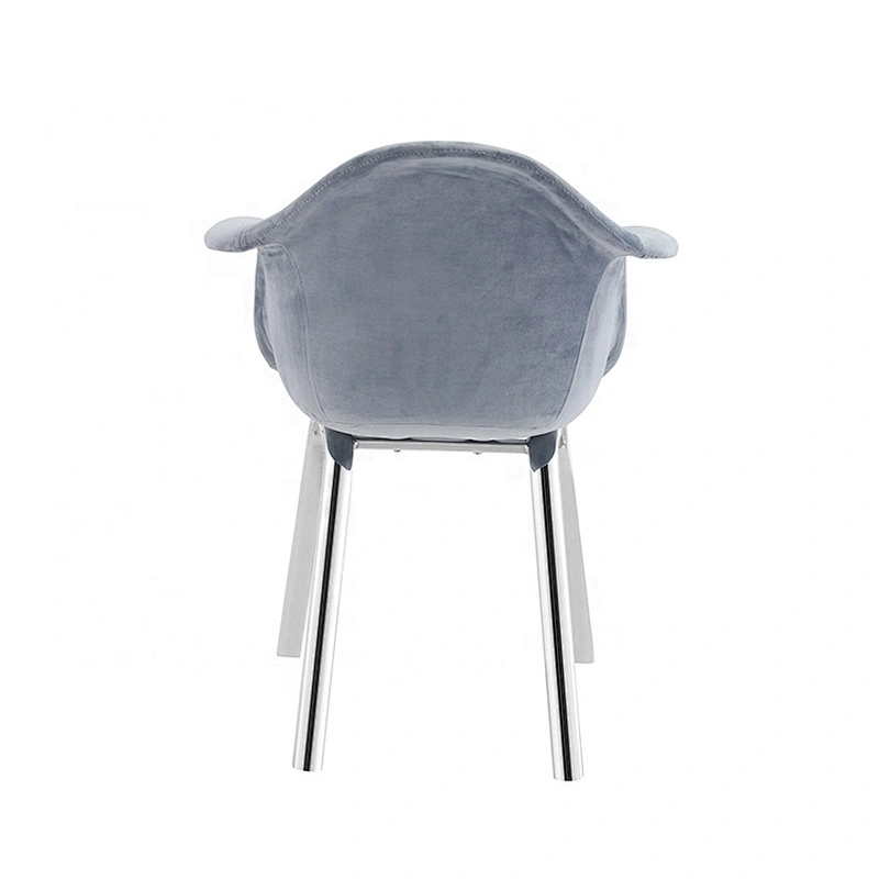 Modern High Quality  Stackable Luxury Upholstered Fabric Metal Dining chair