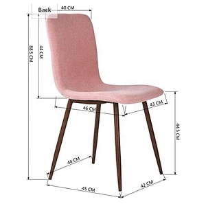Comfortable Transfer Printing Legs Soft Dining Chairs Fabric Seat