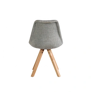 Modern style durable fabric Solid wood leg tulip plastic dining chair