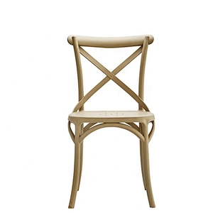 Home furniture many color option plastic dining cross back chair