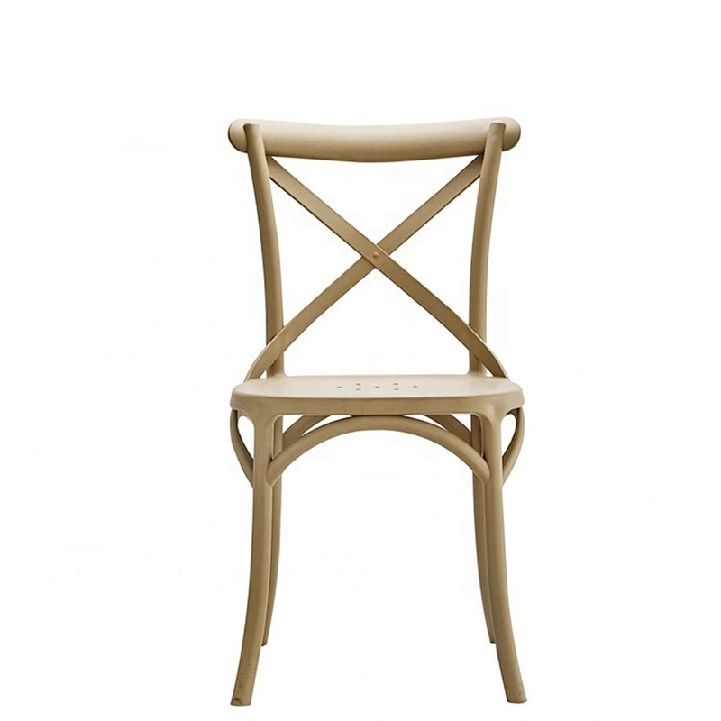 Home furniture many color option plastic dining cross back chair