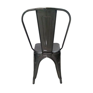 High back gun metal color bar vintage industrial metal chair
