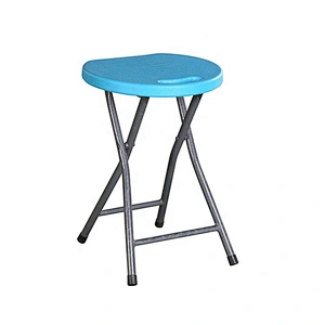 Portable adjustable living room backless metal chair folding