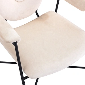 Restaurant furniture metal powder coated legs modern arm dining chair