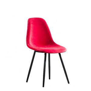 Fabric seat dining room furniture powder coated chair leg metal