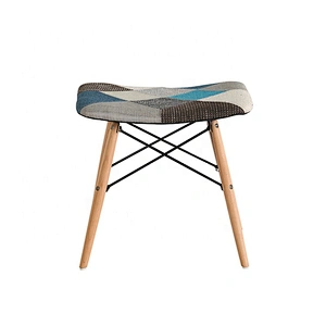 Modern style bedroom dining fabric seat foot rest stool