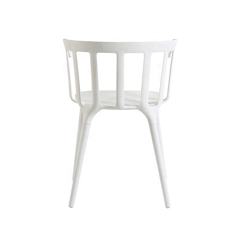 Outdoor stackable home furniture leisure dining plastic chair white