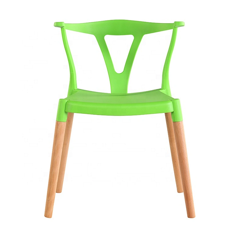 High class simple hotel restaurant plastic chair wooden legs