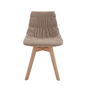 Fabric seat simple design beech legs retro dinning chair