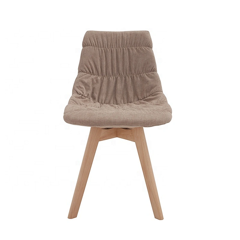 Fabric seat simple design beech legs retro dinning chair