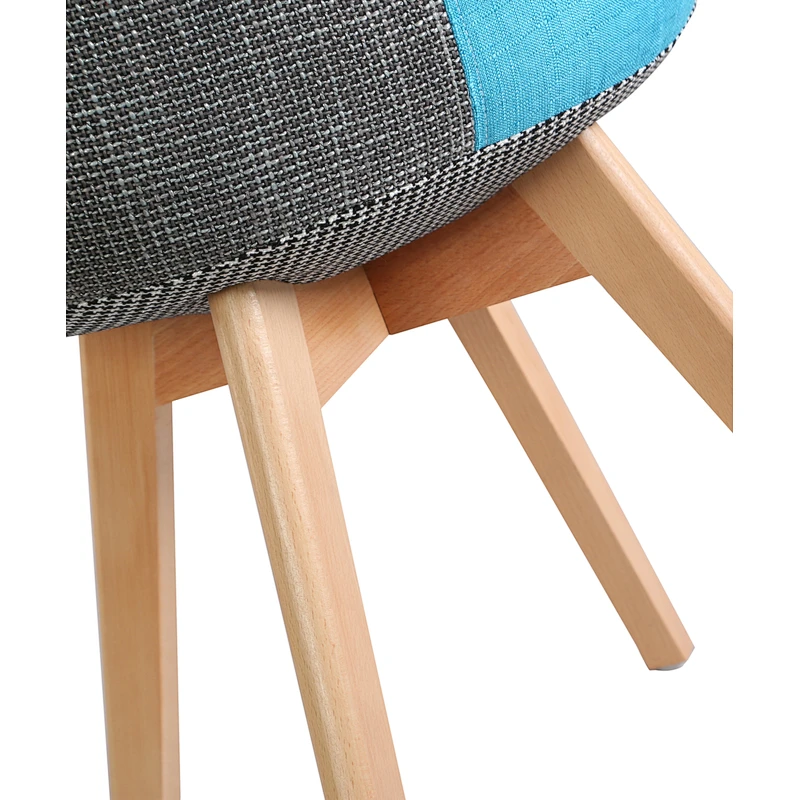 Modern Plastic Fabric dining chair with Wood legs for dining room