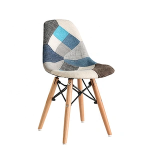 Luxury modern dining wooden legs furniture patchwork chair
