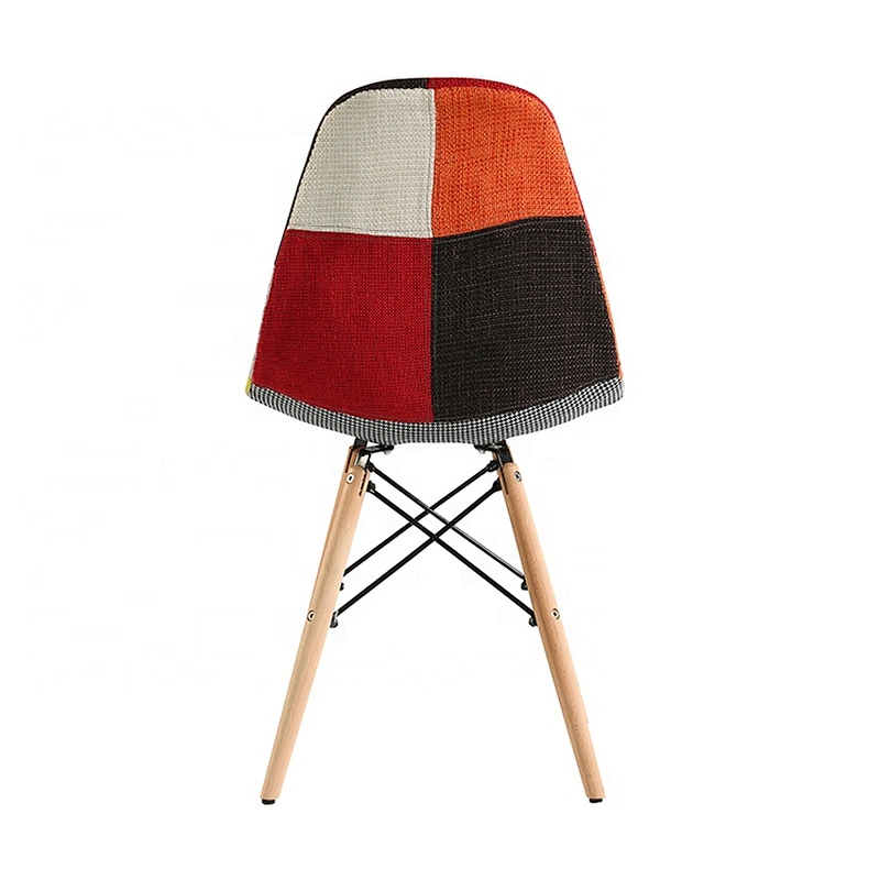 Luxury modern dining wooden legs furniture patchwork chair