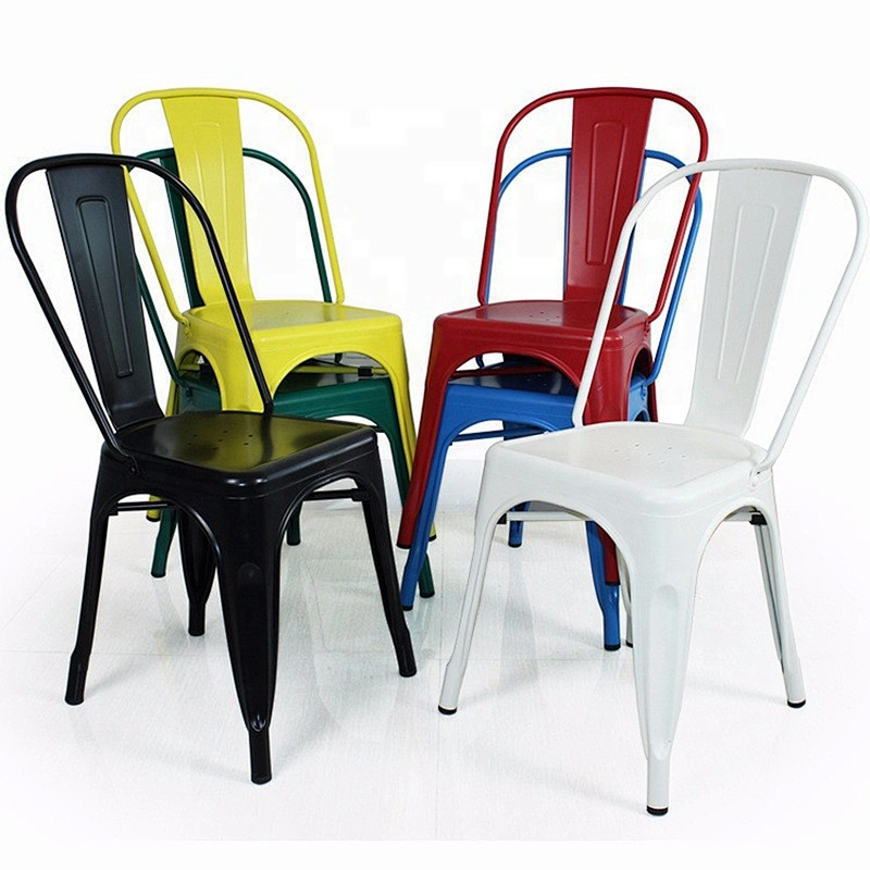 Colorful economic stackable dining metal chair
