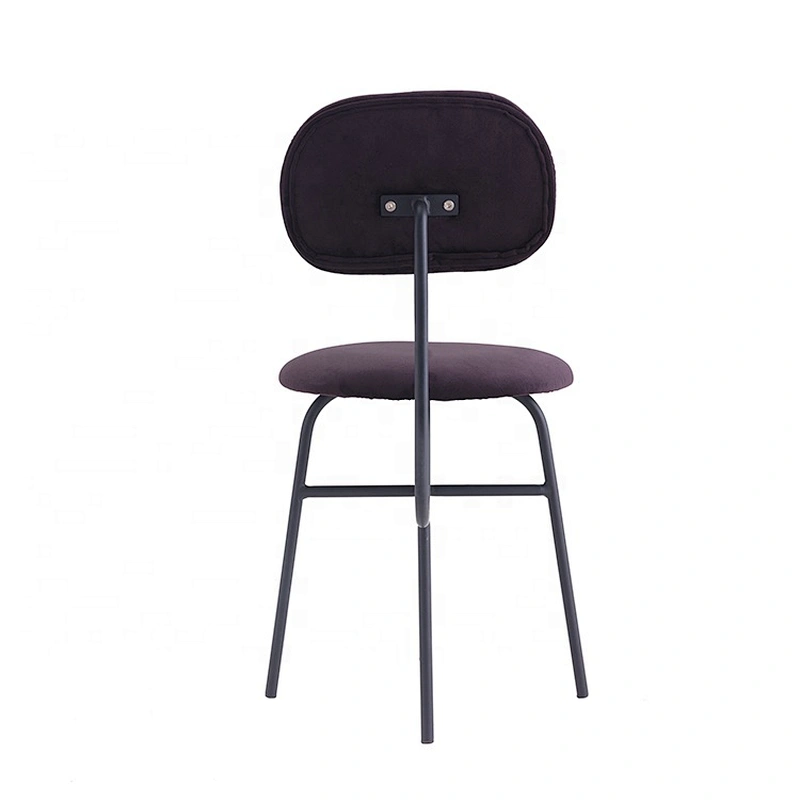 Modern simple upholstery fabric seat metal leg dine chair