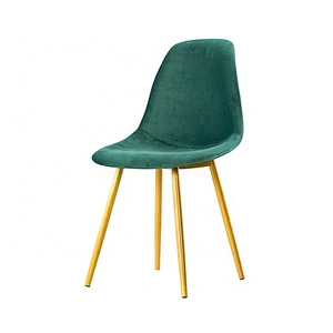 Modern popular metal powder coated legs fabric dining chair