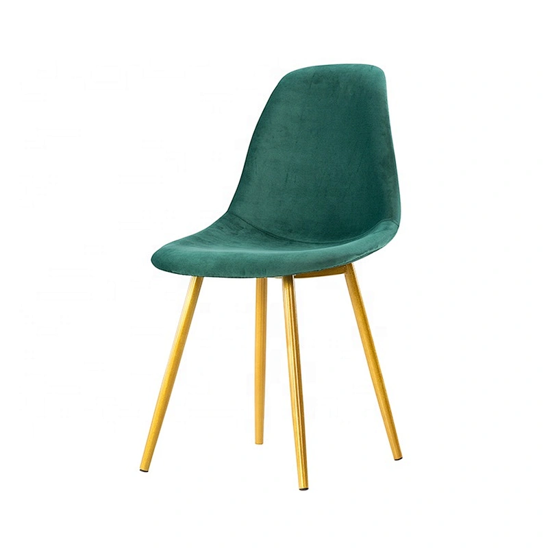 Modern popular metal powder coated legs fabric dining chair