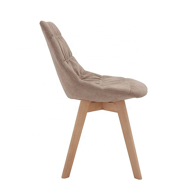 Fabric seat simple design beech legs retro dinning chair