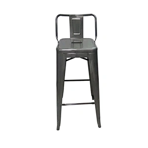 Industrial Vintage Construction Gun Metal Color Vintage High Metal Bar Chair