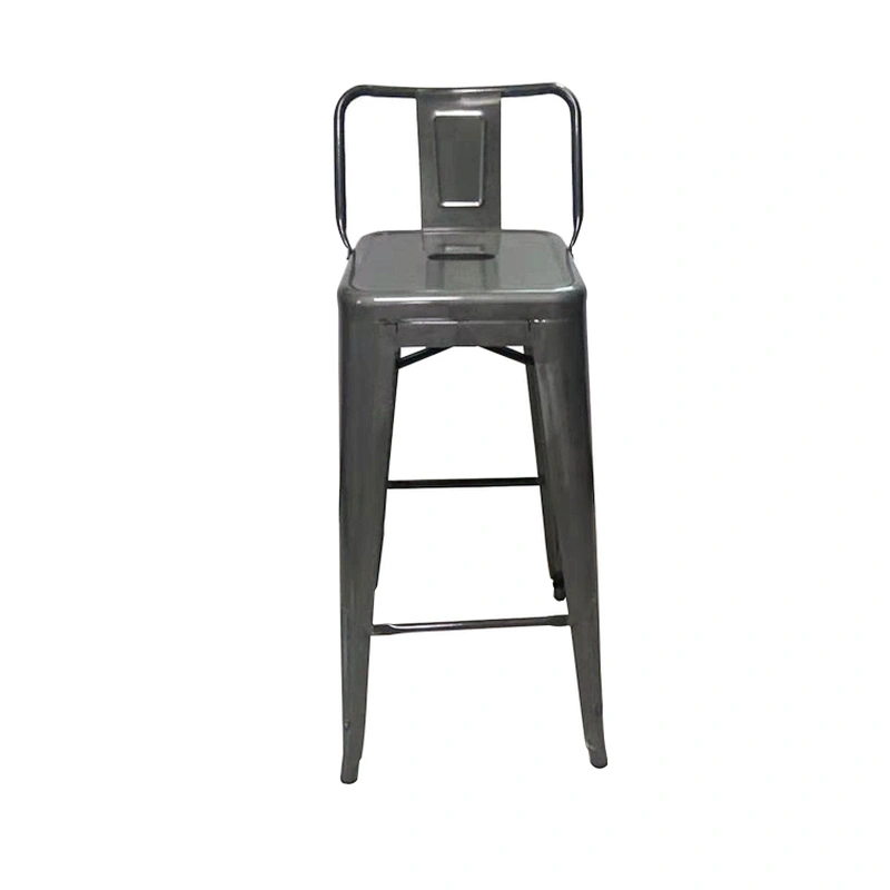 Industrial Vintage Construction Gun Metal Color Vintage High Metal Bar Chair