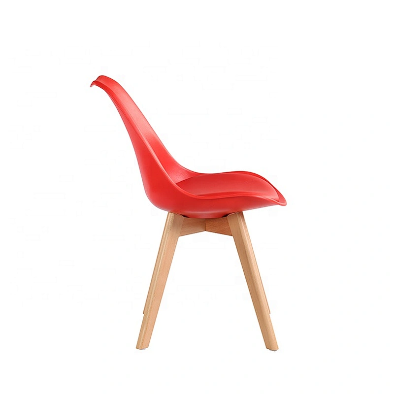 French Style Dinning Tulip Plastic Wooden Legs Chair