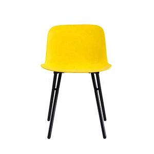 Restaurant specific use modern plastic stackable chair with metal leg