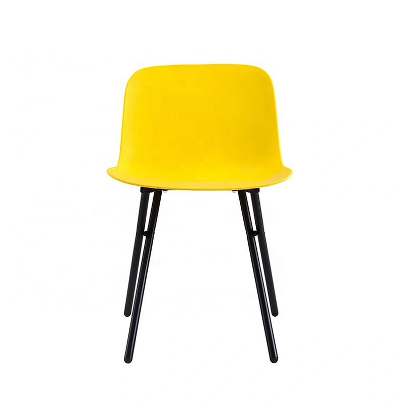 Restaurant specific use modern plastic stackable chair with metal leg