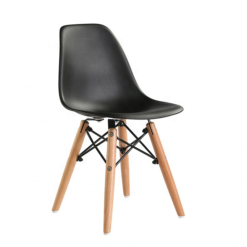 Wholesale high back PP dining room wooden leg plastic chair