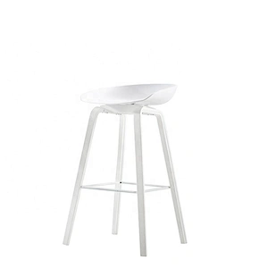 Low backrest dining modern footrest metal bar stool