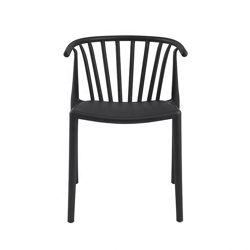 Living room catering restaurant PP stacking black plastic chair